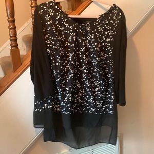 Black & White Polka Dot Lane Bryant Top